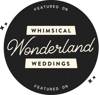 Featured on Whimsical Wonderland Weddings Blog badge